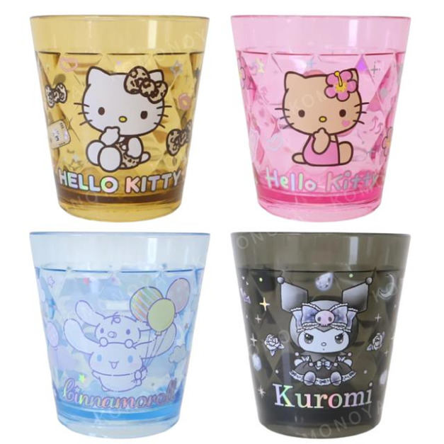 Sanrio 三麗鷗 透明無把壓克力杯 270ml Kitty 大耳狗 酷洛米