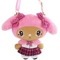 Sanrio 三麗鷗 絨毛玩偶斜背包 (古銅辣妹款) 酷洛米 美樂蒂_3