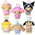 Sanrio 三麗鷗 絨毛玩偶零錢包吊飾 (曬黑豹紋款) Kitty 布丁狗 酷洛米