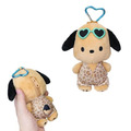 Sanrio 三麗鷗 絨毛玩偶零錢包吊飾 (曬黑豹紋款) Kitty 布丁狗 酷洛米_6