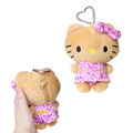 Sanrio 三麗鷗 絨毛玩偶零錢包吊飾 (曬黑豹紋款) Kitty 布丁狗 酷洛米_1