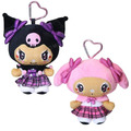 Sanrio 三麗鷗 絨毛玩偶零錢包吊飾 (古銅辣妹款) 酷洛米 美樂蒂