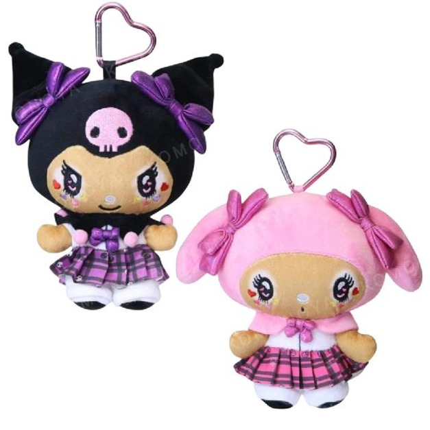 Sanrio 三麗鷗 絨毛玩偶零錢包吊飾 (古銅辣妹款) 酷洛米 美樂蒂