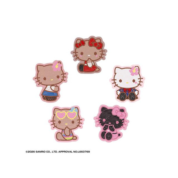 Sanrio 三麗鷗 hello Kitty 造型水鑽鑰匙圈 全套盲盒5入組 (千禧Y2K)