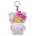 Sanrio 三麗鷗 Hello Kitty 搪膠臉絨毛玩偶吊飾 (熊熊裝款)_4