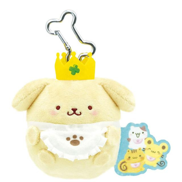 Sanrio 三麗鷗 布丁狗 絨毛玩偶吊飾附骨頭扣環 (30週年系列)