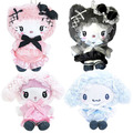 Sanrio 三麗鷗 絨毛玩偶零錢包吊飾 (暗夜天使) Kitty 美樂蒂 大耳狗