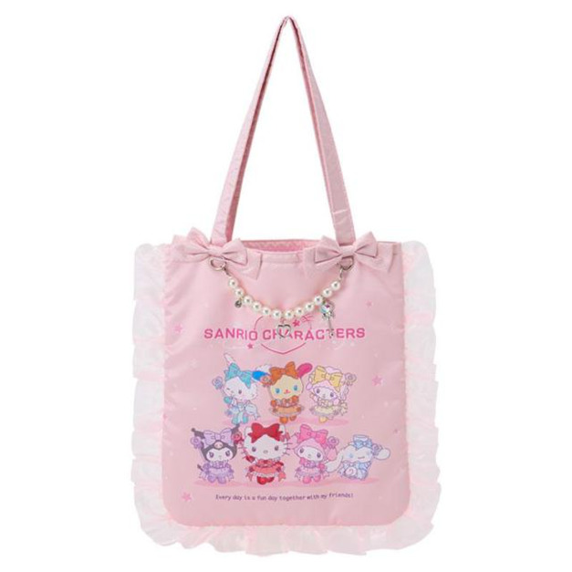 ▲新品特價 Sanrio 三麗鷗大集合 蕾絲造型直式肩背袋 (彩虹偶像系列)