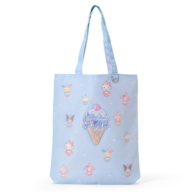 ▲新品特價 Sanrio 三麗鷗大集合 直式肩背袋 (夏日冰淇淋專賣店)
