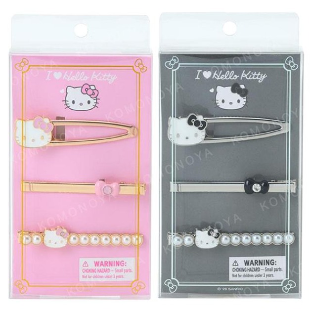 Sanrio 三麗鷗 Hello Kitty 造型髮夾3入組 (I Love Hello Kitty)