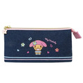 Sanrio 三麗鷗 牛仔布三角拉鍊筆袋 (曬黑扶桑花款) Kitty 美樂蒂 酷洛米 大耳狗_2