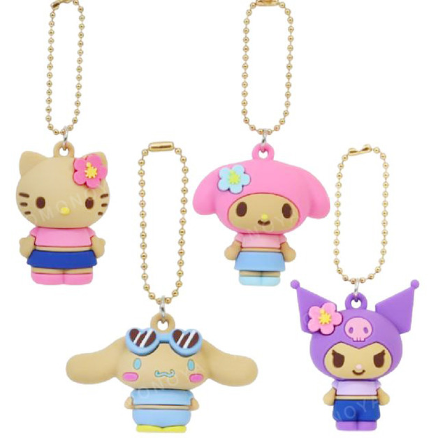 Sanrio 三麗鷗 造型公仔吊飾 (曬黑扶桑花款)  Kitty 美樂蒂 酷洛米 大耳狗