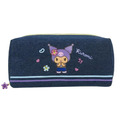 Sanrio 三麗鷗 牛仔布方形拉鍊筆袋 (曬黑扶桑花款) Kitty 美樂蒂 酷洛米 大耳狗_3
