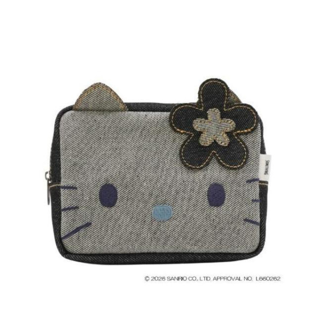 Sanrio 三麗鷗 x SOMETHING 牛仔布造型化妝包 (花朵款)