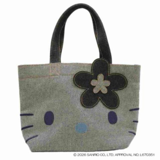 Sanrio 三麗鷗 x SOMETHING 牛仔布造型手提午餐袋 (花朵款)