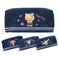 Sanrio 三麗鷗 牛仔布方形拉鍊筆袋 (曬黑扶桑花款) Kitty 美樂蒂 酷洛米 大耳狗
