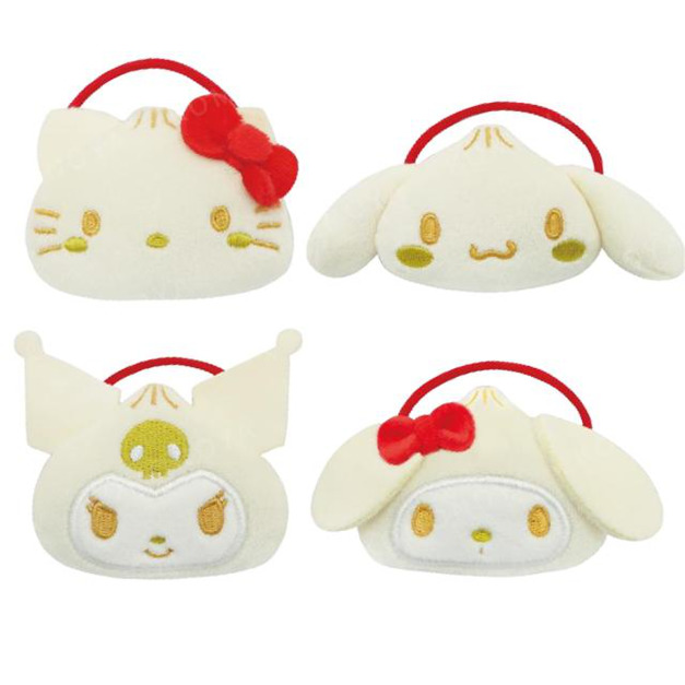 Sanrio 三麗鷗 玩偶造型髮圈 (美味肉包系列) Kitty 美樂蒂 酷洛米 大耳狗
