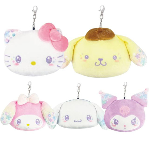 Sanrio 三麗鷗 絨毛造型伸縮票卡零錢包 (寶石海灘系列) Kitty 美樂蒂 大耳狗