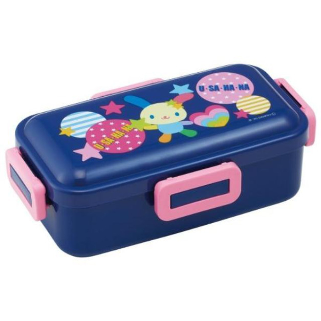 Sanrio 三麗鷗 花小兔 方形四扣便當盒 530ml PFLB6AG (深藍愛心款)