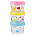 Sanrio 三麗鷗 花小兔 圓形保鮮盒3入組 240ml SIJ3 (粉黃藍款)_1