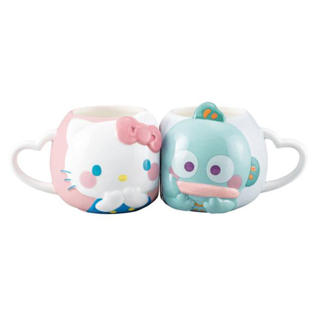 Sanrio 三麗鷗 Hello Kitty 人魚漢頓 造型陶瓷對杯組 270ml (貼臉款)
