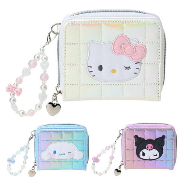 Sanrio 三麗鷗 皮質雙折短夾 (極光大臉款) Kitty 大耳狗 酷洛米