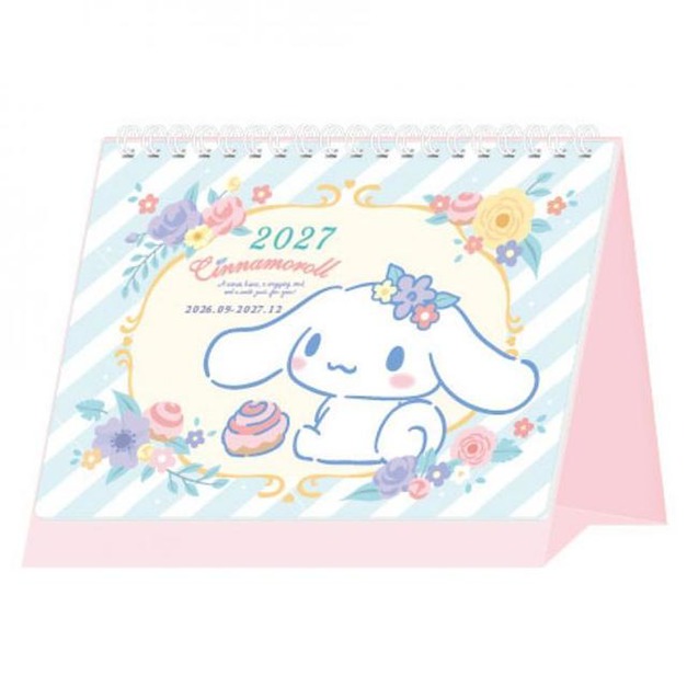 Sanrio 三麗鷗 大耳狗 2027 36K線圈桌曆 (藍花朵款)