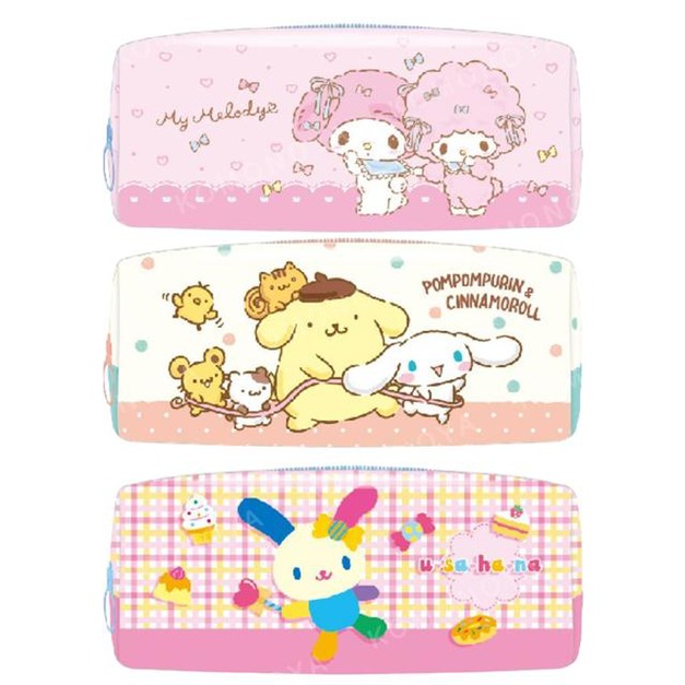Sanrio 三麗鷗 PVC方形拉鍊筆袋 美樂蒂 布丁狗 花小兔