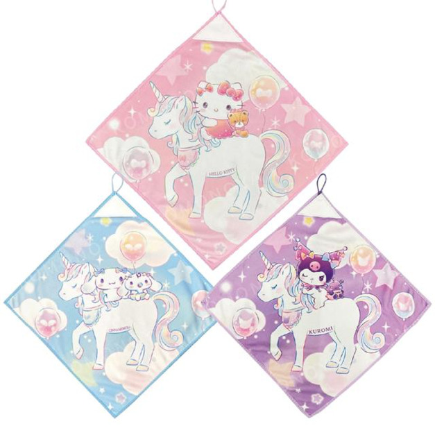Sanrio 三麗鷗 方形擦手巾 (獨角獸款) Kitty 酷洛米 大耳狗