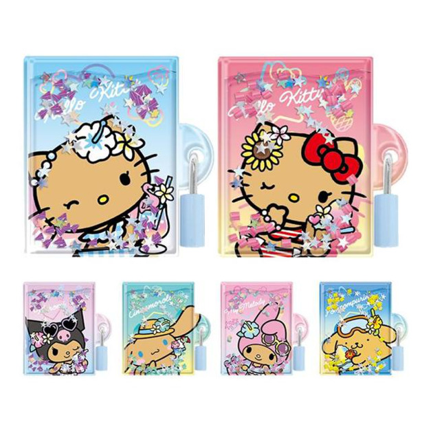 Sanrio 三麗鷗 流沙便條本富附鎖頭 (曬黑泳衣款) Kitty 酷洛米 大耳狗
