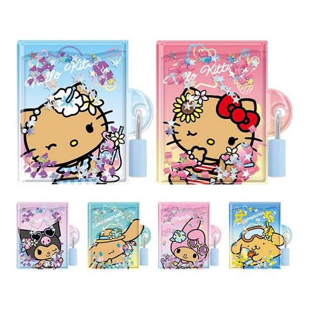 Sanrio 三麗鷗 流沙便條本富附鎖頭 (曬黑泳衣款) Kitty 酷洛米 大耳狗