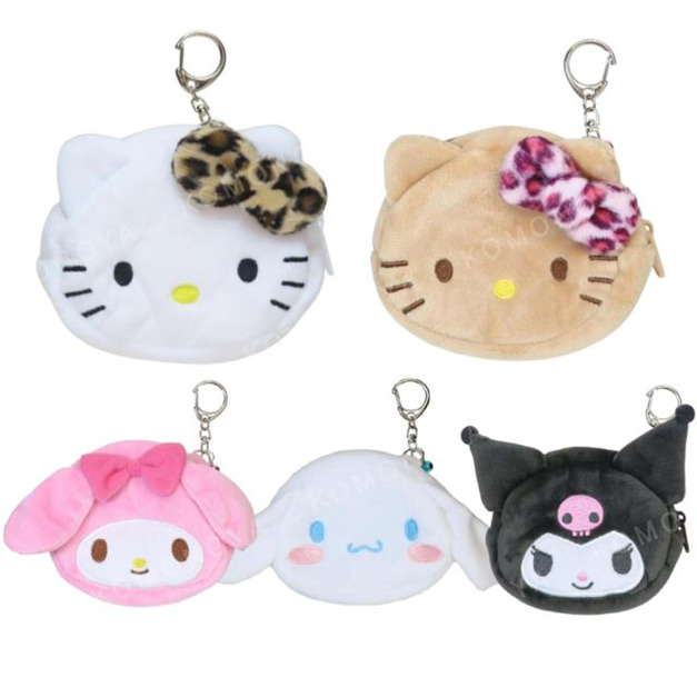 Sanrio 三麗鷗 絨毛玩偶零錢包 (大臉款) Kitty 美樂蒂 大耳狗 酷洛米