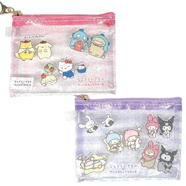 Sanrio 三麗鷗 x 什麼都是生物 迷你扁平收納包 (粉/紫款)
