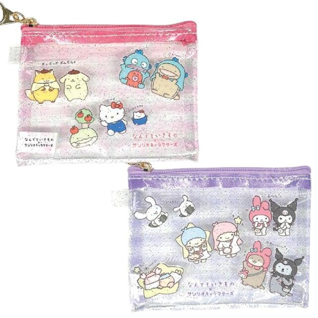 Sanrio 三麗鷗 x 什麼都是生物 迷你扁平收納包 (粉/紫款)