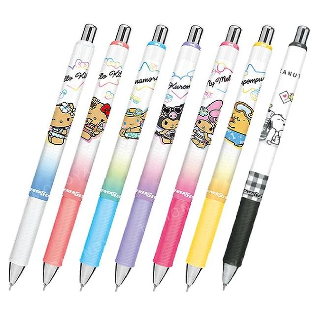 Sanrio 三麗鷗 Energel 速乾原子筆 0.5mm 黑 (曬黑泳衣款) Kitty 布丁狗 大耳狗