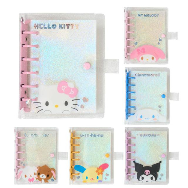 Sanrio 三麗鷗 PVC 6孔夾活頁貼紙簿 (探頭款) Kitty 美樂蒂 大耳狗  蜜糖邦尼