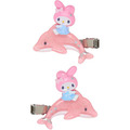 ▲新品特價【預購】Sanrio 三麗鷗 美樂蒂 造型髮夾2入組 (blingbling海豚系列)_1