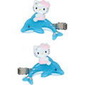 ▲新品特價【預購】Sanrio 三麗鷗 Hello Kitty 造型髮夾2入組 (blingbling海豚系列)_1