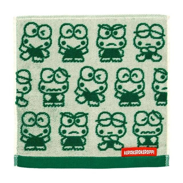 ▲新品特價 Sanrio 三麗鷗 大眼蛙 純棉小方巾 25x25cm (每天都要Keroppi)