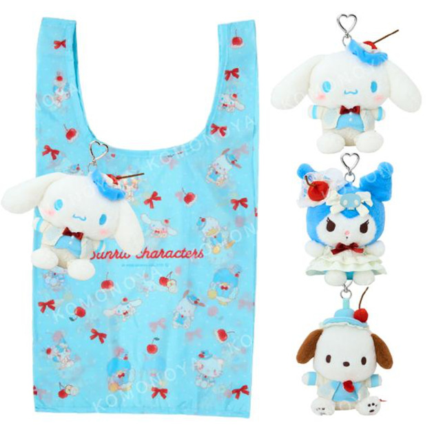 Sanrio 三麗鷗 絨毛玩偶造型環保購物袋(櫻桃鮮奶油蛋糕) 大耳狗 酷洛米 帕恰狗