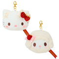 Sanrio 三麗鷗 絨毛造型伸縮票卡零錢包 (草莓鮮奶油蛋糕) Kitty Piano