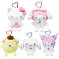 Sanrio 三麗鷗 絨毛玩偶零錢包吊飾 (寶石海灘系列) Kitty 美樂蒂 布丁狗
