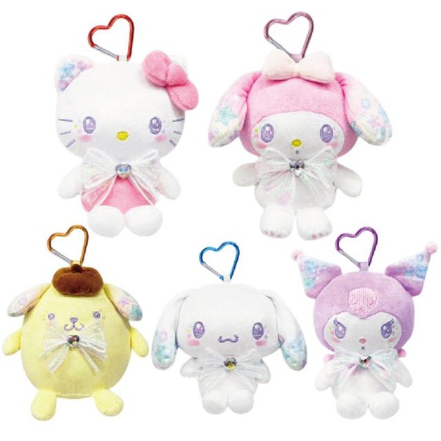Sanrio 三麗鷗 絨毛玩偶零錢包吊飾 (寶石海灘系列) Kitty 美樂蒂 布丁狗