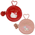 Sanrio 三麗鷗 漆皮圓形零錢包吊飾 (紅/粉款) Kitty 美樂蒂
