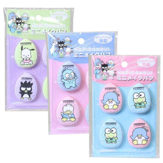Sanrio 三麗鷗 迷你氣墊粉撲4入組 (Hapidanbui款)