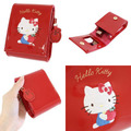 Sanrio 三麗鷗 漆皮方形化妝包附鏡 (紅/粉款) Kitty 美樂蒂_1