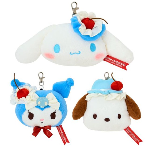 Sanrio 三麗鷗 絨毛造型伸縮票卡零錢包 (櫻桃鮮奶油蛋糕) 大耳狗 酷洛米 帕恰狗