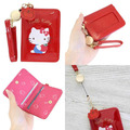 Sanrio 三麗鷗 漆皮伸縮票卡包 (紅/粉款) Kitty 美樂蒂_1