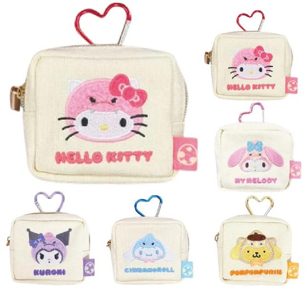 Sanrio 三麗鷗 方形零錢包吊飾 (恐龍裝扮款) Kitty 美樂蒂 布丁狗 大耳狗