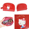 Sanrio 三麗鷗 漆皮半圓化妝包 (紅/粉款) Kitty 美樂蒂_1